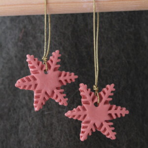 Lot 5 flocons corail et doré